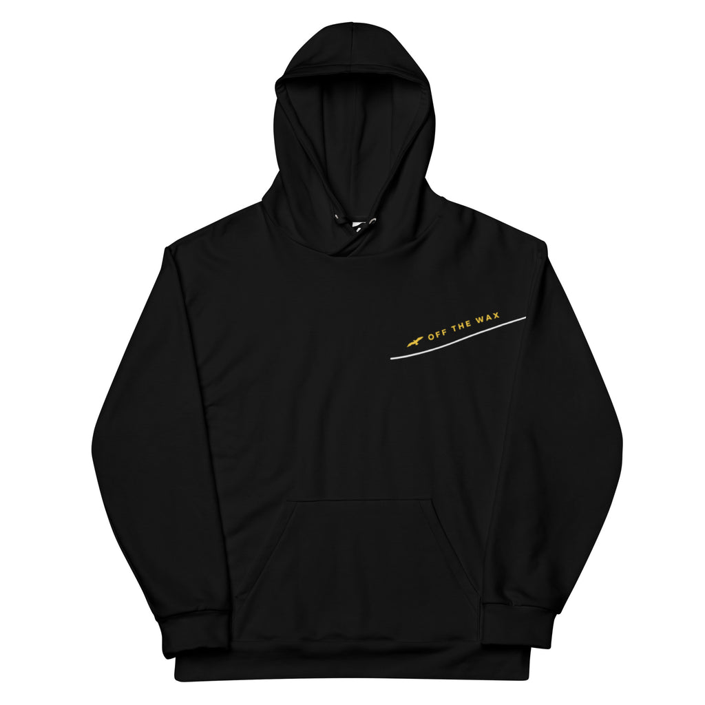 Backside Hang 10 Soul Arch all-over print hoodie in white, front view