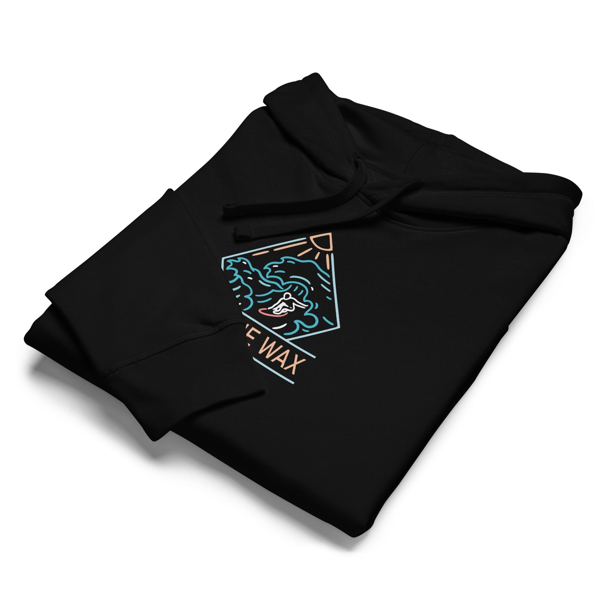 Diamond Surfer Mid-Weight Hoodie in Black, folded