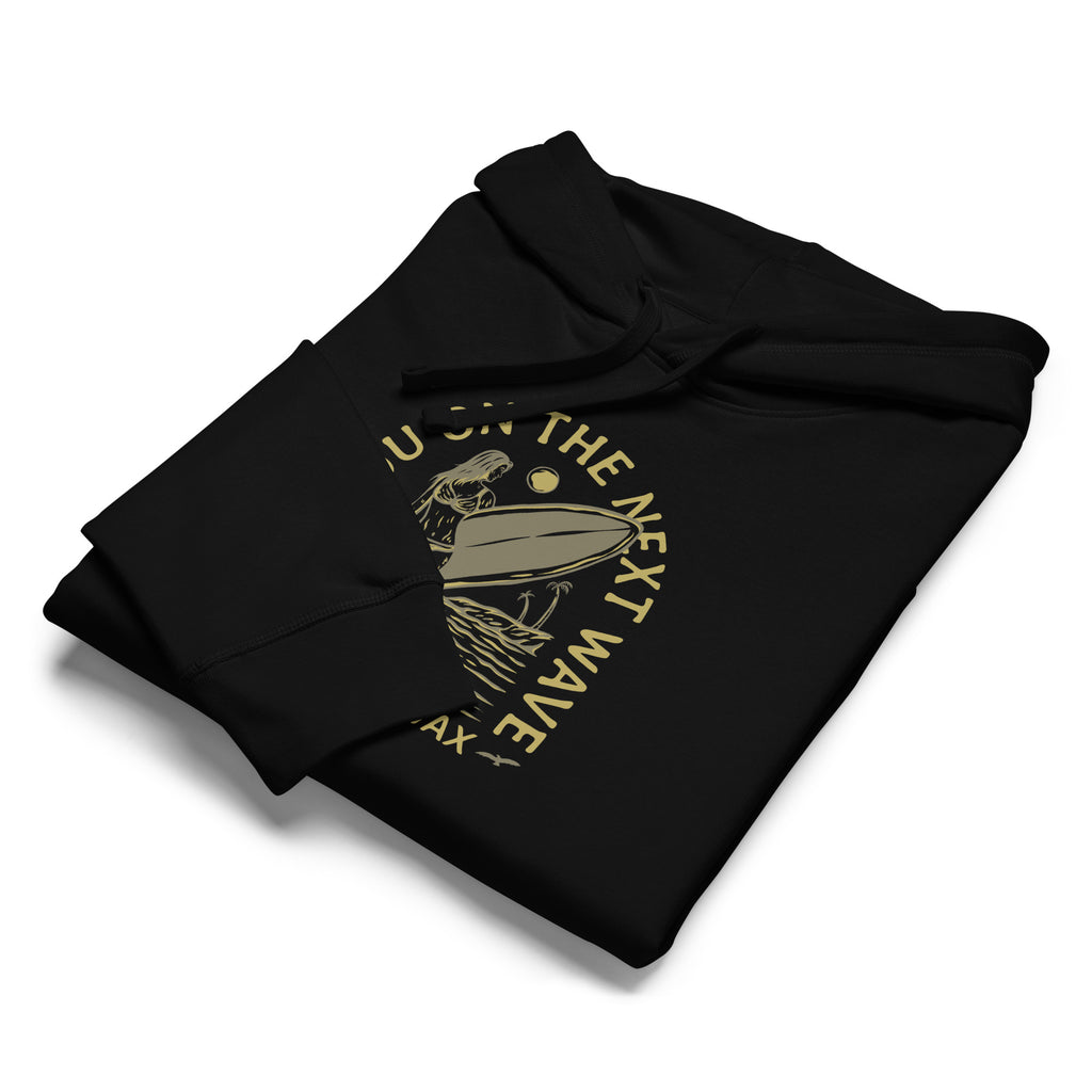Next Wave Mid-Weight Hoodie in Black, folded