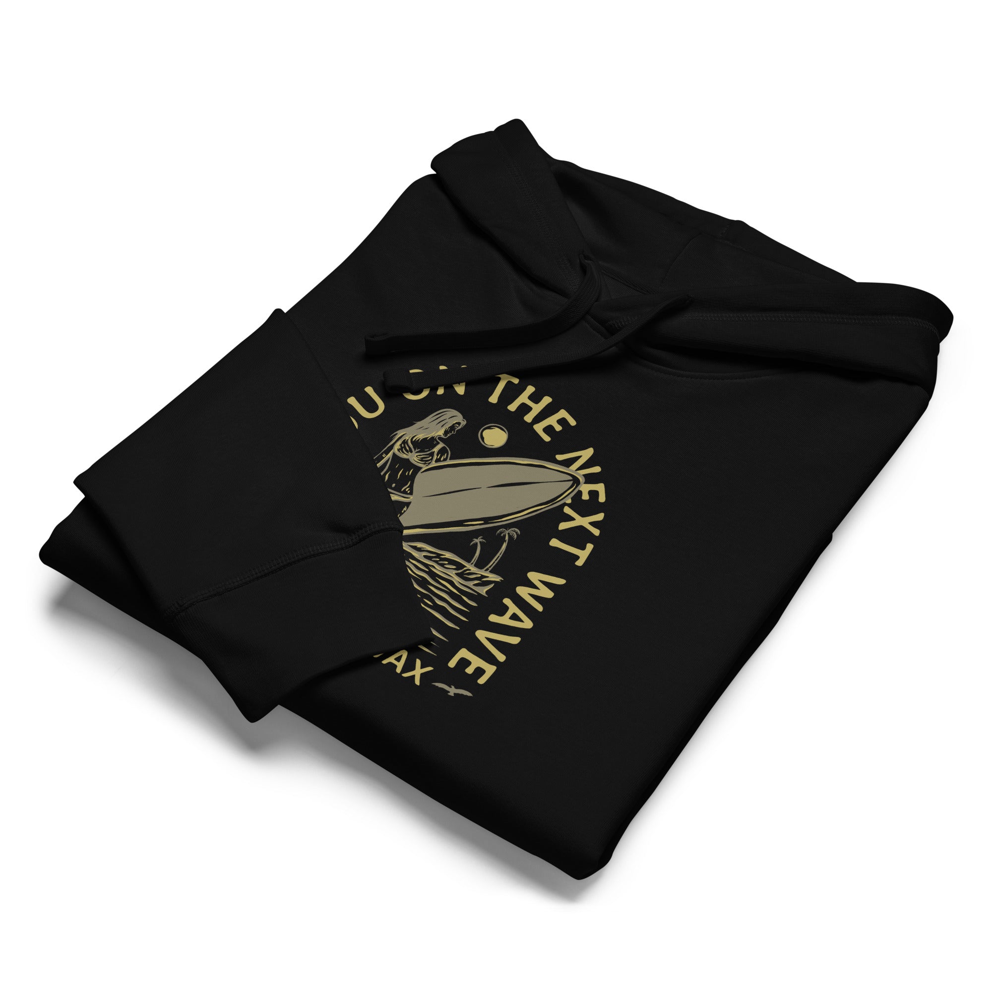 Next Wave Mid-Weight Hoodie in Black, folded